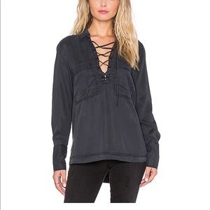 Free People under your spell blouse in black sz M